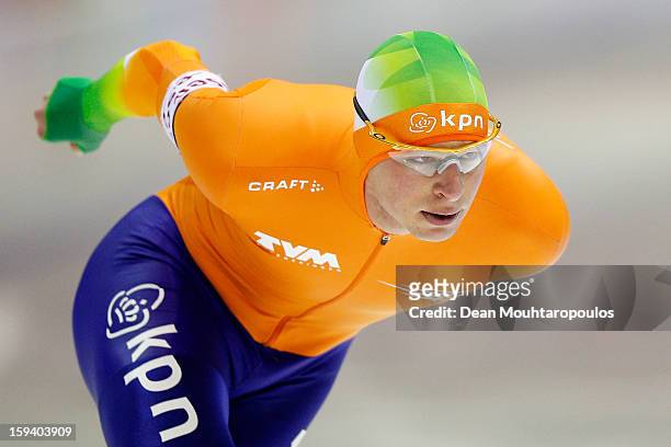 Sven Kramer of Netherlands competes in the 10000m Mens race during the Final Day of the Essent ISU European Speed Skating Championships 2013 at...
