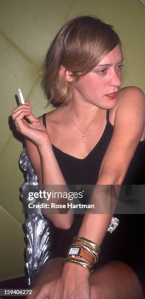 Actress Chloe Sevigney at a cocktail party in the Chelsea Club, New York, New York, 1999.