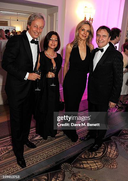 Vertu CEO Perry Oosting, wife Yelena Oosting, Natalia Traxel and chef Raymond Blanc attend a gala evening celebrating Old Russian New Year's Eve in...