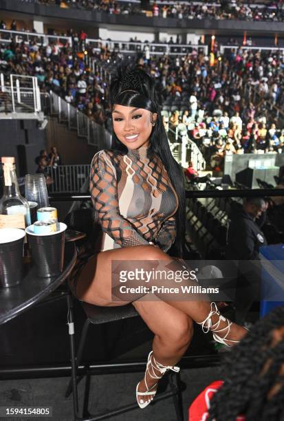 Ariana Fletcher attends MoneyBagg Yo Larger Than Life Tour at State Farm Arena on August 4, 2023 in Atlanta, Georgia.