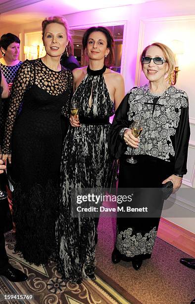 Gift of Life co-founder Dina Korzun, guest and Inna Churikova attend a gala evening celebrating Old Russian New Year's Eve in aid of the Gift Of Life...