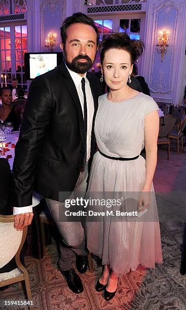 Evgeny Lebedev and Gift of Life co-founder Chulpan Khamatova attend a gala evening celebrating Old Russian New Year's Eve in aid of the Gift Of Life...