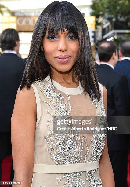 70th ANNUAL GOLDEN GLOBE AWARDS -- Pictured: Actress Kerry Washington arrives to the 70th Annual Golden Globe Awards held at the Beverly Hilton Hotel...