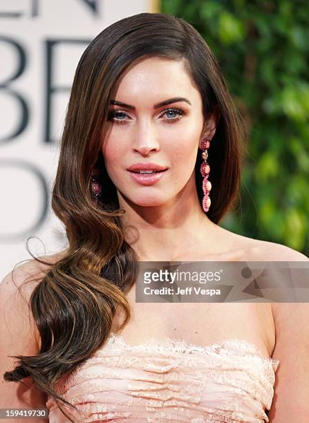 Actress Megan Fox arrives at the 70th Annual Golden Globe Awards held at The Beverly Hilton Hotel on January 13, 2013 in Beverly Hills, California.