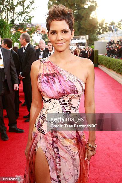 70th ANNUAL GOLDEN GLOBE AWARDS -- Pictured: Actress Halle Berry arrives to the 70th Annual Golden Globe Awards held at the Beverly Hilton Hotel on...
