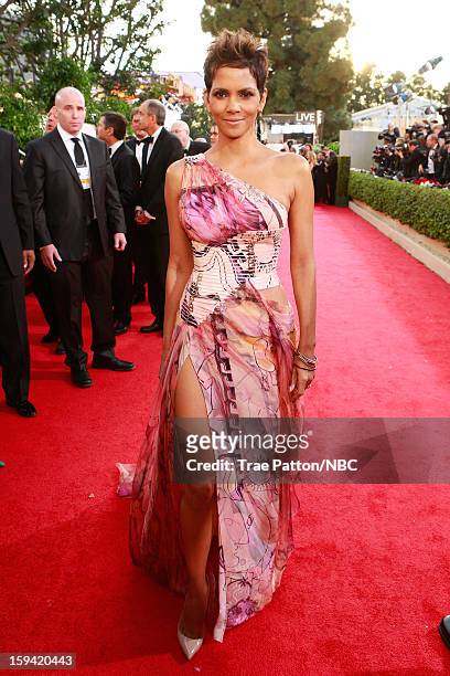 70th ANNUAL GOLDEN GLOBE AWARDS -- Pictured: Actress Halle Berry arrives to the 70th Annual Golden Globe Awards held at the Beverly Hilton Hotel on...