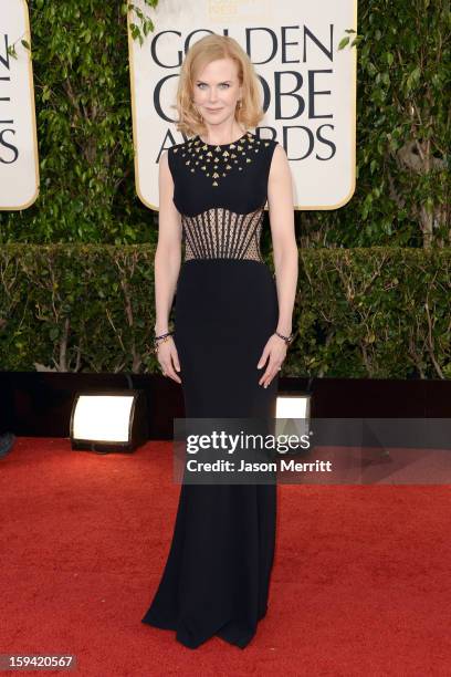 Actress Nicole Kidman arrives at the 70th Annual Golden Globe Awards held at The Beverly Hilton Hotel on January 13, 2013 in Beverly Hills,...