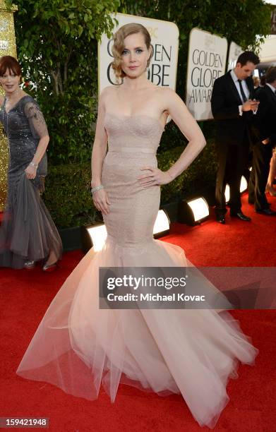 Amy Adams attend Moet & Chandon At The 70th Annual Golden Globe Awards Red Carpet at The Beverly Hilton Hotel on January 13, 2013 in Beverly Hills,...