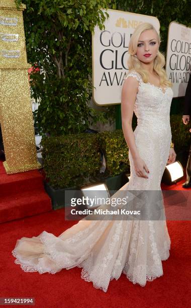 Francesca Eastwood attends Moet & Chandon At The 70th Annual Golden Globe Awards Red Carpet at The Beverly Hilton Hotel on January 13, 2013 in...