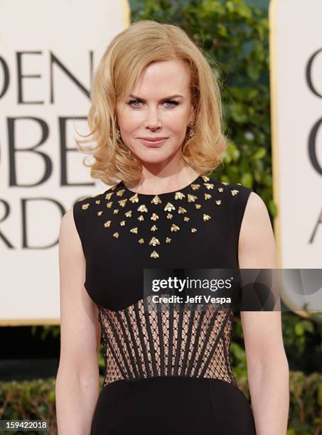 Actress Nicole Kidman arrives at the 70th Annual Golden Globe Awards held at The Beverly Hilton Hotel on January 13, 2013 in Beverly Hills,...