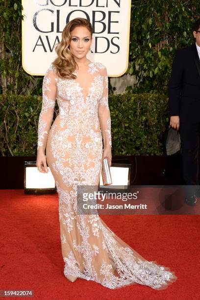 Singer-actress Jennifer Lopez arrives at the 70th Annual Golden Globe Awards held at The Beverly Hilton Hotel on January 13, 2013 in Beverly Hills,...