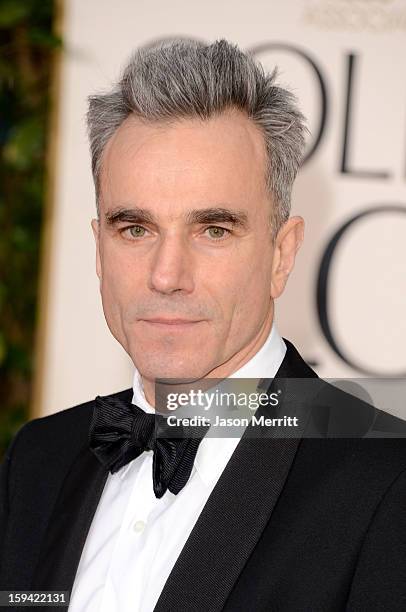 Actor Daniel Day-Lewis arrives at the 70th Annual Golden Globe Awards held at The Beverly Hilton Hotel on January 13, 2013 in Beverly Hills,...