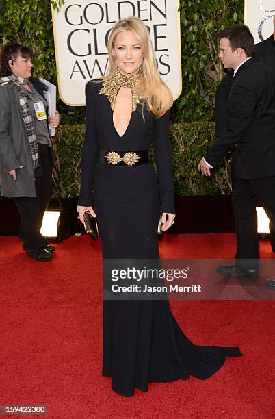 Actress Kate Hudson arrives at the 70th Annual Golden Globe Awards held at The Beverly Hilton Hotel on January 13, 2013 in Beverly Hills, California.