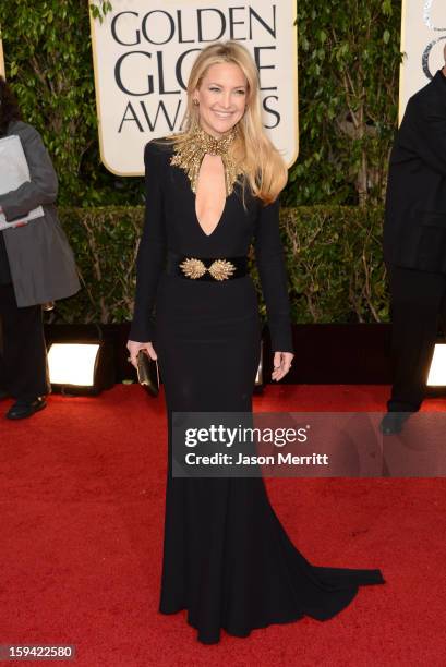 Actress Kate Hudson arrives at the 70th Annual Golden Globe Awards held at The Beverly Hilton Hotel on January 13, 2013 in Beverly Hills, California.