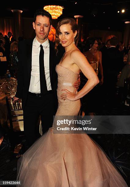 Darren Le Gallo and actress Amy Adams attend the 70th Annual Golden Globe Awards Cocktail Party held at The Beverly Hilton Hotel on January 13, 2013...