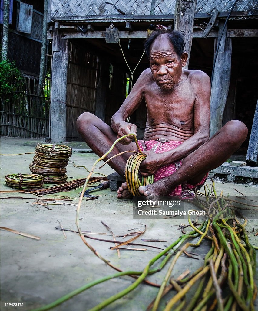 Rava Tribal life - Man at work