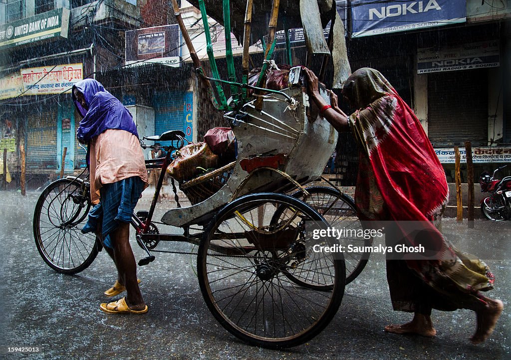 A Rickshaw puller family