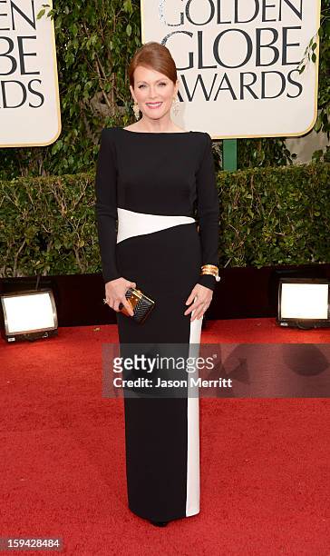 Actress Julianne Moore arrives at the 70th Annual Golden Globe Awards held at The Beverly Hilton Hotel on January 13, 2013 in Beverly Hills,...