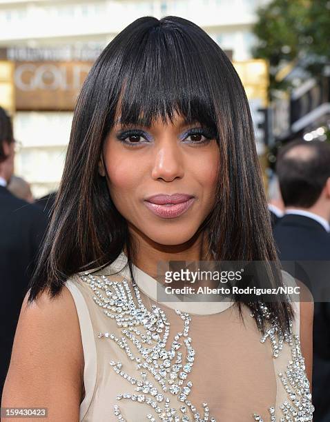 70th ANNUAL GOLDEN GLOBE AWARDS -- Pictured: Actress Kerry Washington arrives to the 70th Annual Golden Globe Awards held at the Beverly Hilton Hotel...