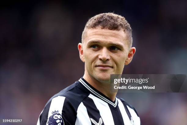 Kieran Trippier of Newcastle United looks on during the Sela Cup match between ACF Fiorentina and Newcastle United at St James' Park on August 05,...