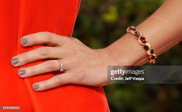 Actress Marion Cotillard arrives at the 70th Annual Golden Globe Awards held at The Beverly Hilton Hotel on January 13, 2013 in Beverly Hills,...