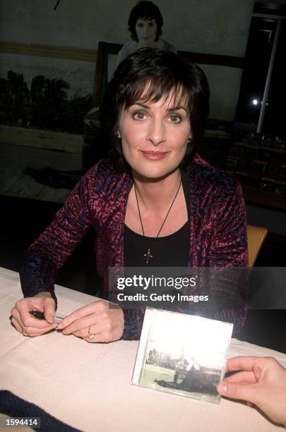 Singer "Enya" appears at the Borders bookstore February 14, 2001 in Westwood, CA. The Irish superstar was there to greet fans and sign autographs...