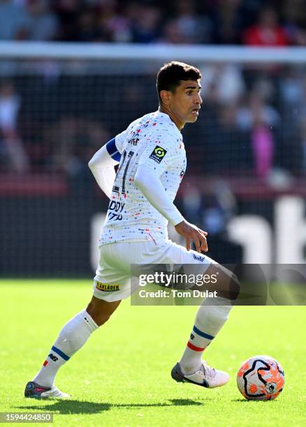 Benjamin Andre of Lille in action during the pre-season friendly match between Brentford and Lille at Gtech Community Stadium on August 05, 2023 in...