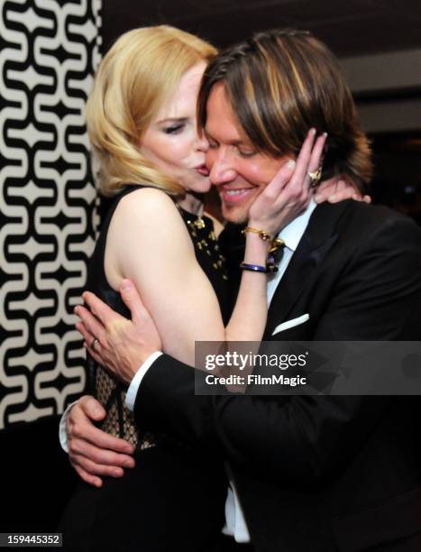 Actress Nicole Kidman and musician Keith Urban attend HBO's Official Golden Globe Awards After Party held at Circa 55 Restaurant at The Beverly...