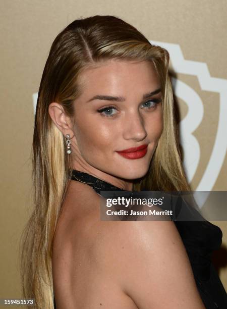 Actress Rosie Huntington-Whiteley attends the 14th Annual Warner Bros. And InStyle Golden Globe Awards After Party held at the Oasis Courtyard at the...