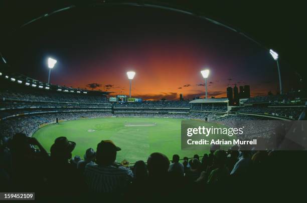 View of Melbourne Cricket Ground during the Cricket World Cup final between England and Pakistan, Melbourne, Australia, 25th March 1992. Pakistan won...