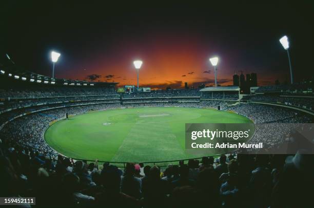 View of Melbourne Cricket Ground during the Cricket World Cup final between England and Pakistan, Melbourne, Australia, 25th March 1992. Pakistan won...