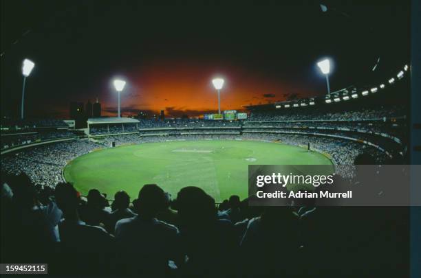 View of Melbourne Cricket Ground during the Cricket World Cup final between England and Pakistan, Melbourne, Australia, 25th March 1992. Pakistan won...