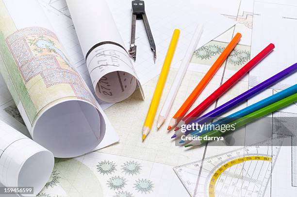 landscape architect drawing - architect in landscape stock pictures, royalty-free photos & images