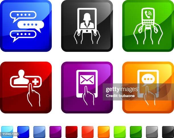 staying connected and communication royalty free vector icon set - game controller hand stock illustrations