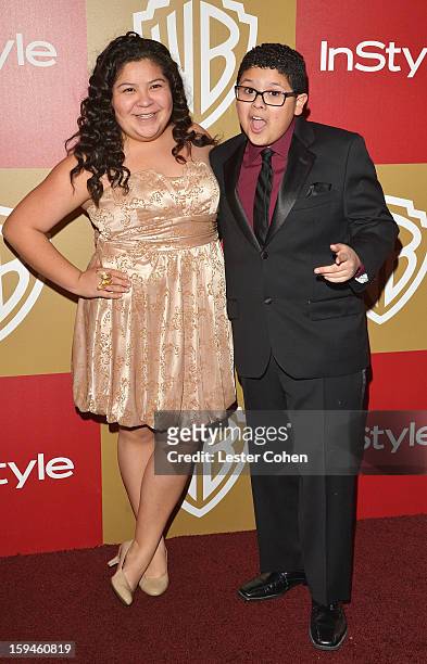 Actor Rico Rodriguez and sister Raini Rodriguez attend the 2013 InStyle and Warner Bros. 70th Annual Golden Globe Awards Post-Party held at the Oasis...