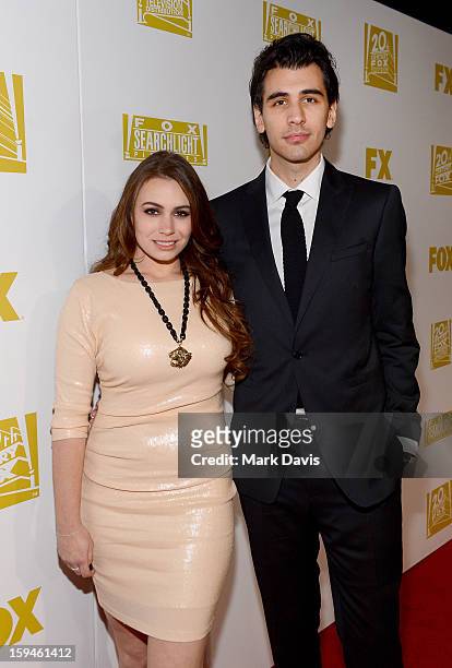Actress Sophie Simmons and writer Nick Simmons arrives at the FOX After Party for the 70th Annual Golden Globe Awards held at The FOX Pavillion at...
