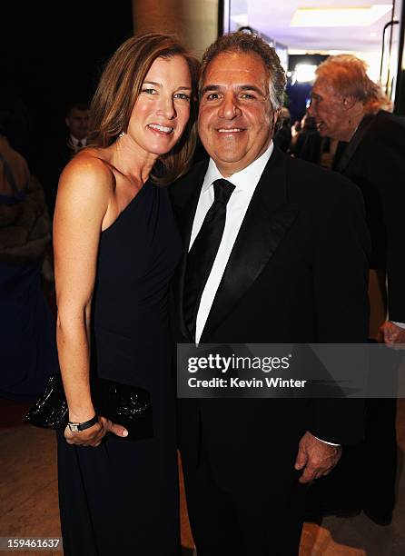 Co-Chairman and CEO, Fox Flmed Entertainment, Jim Gianopulos and Ann Gianopulos attend the 70th Annual Golden Globe Awards Cocktail Party held at The...