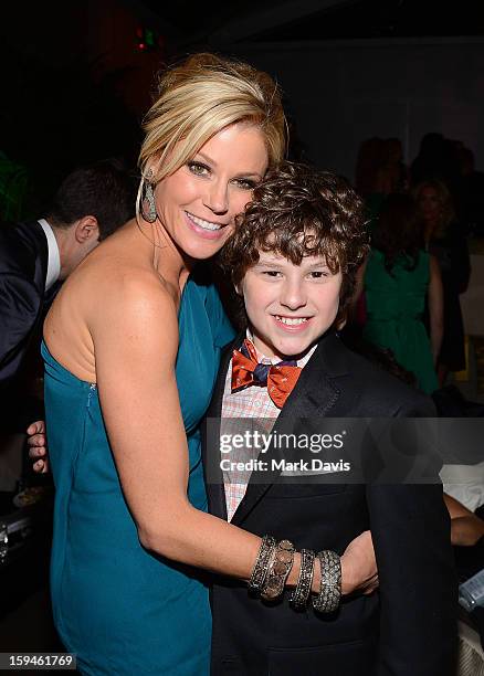 Actors Julie Bowen and Nolan Gould attend the FOX After Party for the 70th Annual Golden Globe Awards held at The FOX Pavillion at The Beverly Hilton...