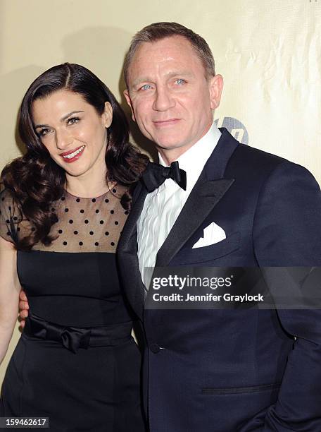 Actor Rachel Weisz and her husband actor Daniel Craig attend The Weinstein Company's 2013 Golden Globes After Party held at The Old Trader Vic's in...