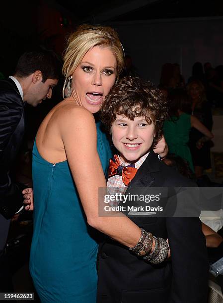 Actors Julie Bowen and Nolan Gould attend the FOX After Party for the 70th Annual Golden Globe Awards held at The FOX Pavillion at The Beverly Hilton...