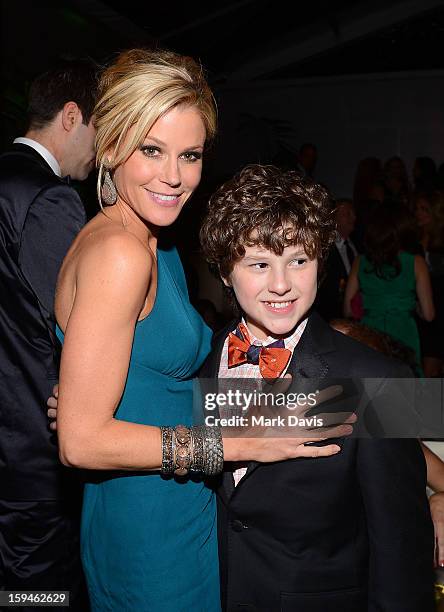 Actors Julie Bowen and Nolan Gould attend the FOX After Party for the 70th Annual Golden Globe Awards held at The FOX Pavillion at The Beverly Hilton...