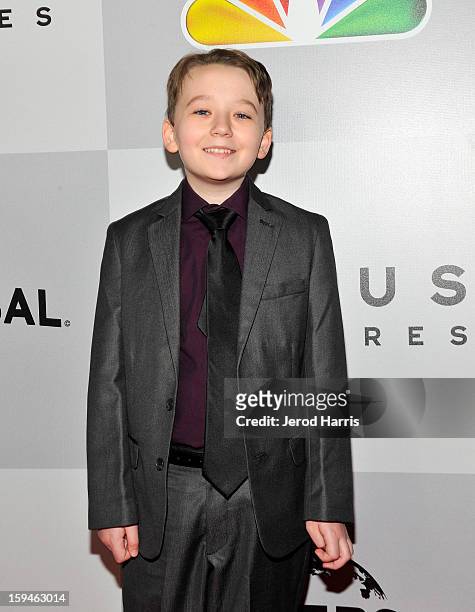 Actor Benjamin Stockham attends the NBCUniversal Golden Globes viewing and after party held at The Beverly Hilton Hotel on January 13, 2013 in...