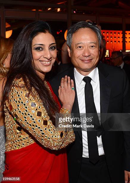 Actor Tabu and director Ang Lee attend the FOX After Party for the 70th Annual Golden Globe Awards held at The FOX Pavillion at The Beverly Hilton...