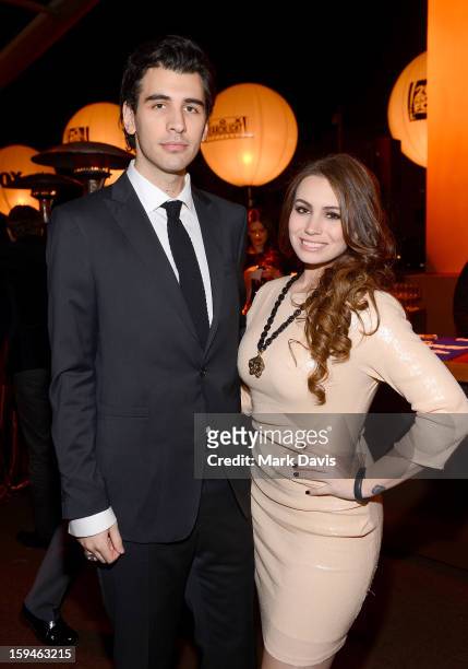 Nick Simmons and actress Sophie Simmons attend the FOX After Party for the 70th Annual Golden Globe Awards held at The FOX Pavillion at The Beverly...