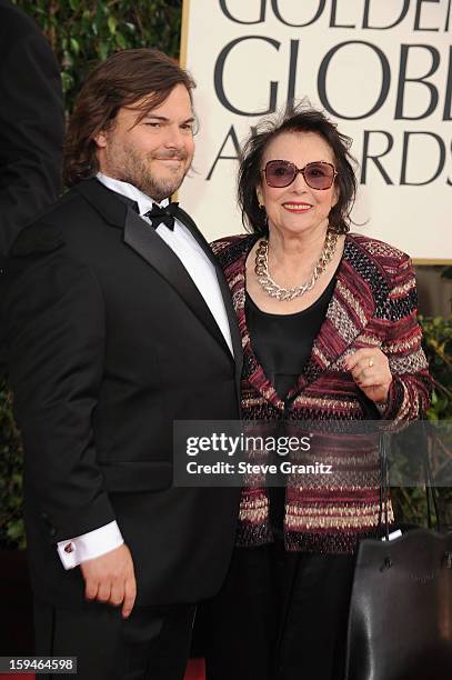 Actor Jack Black arrives at the 70th Annual Golden Globe Awards held at The Beverly Hilton Hotel on January 13, 2013 in Beverly Hills, California.
