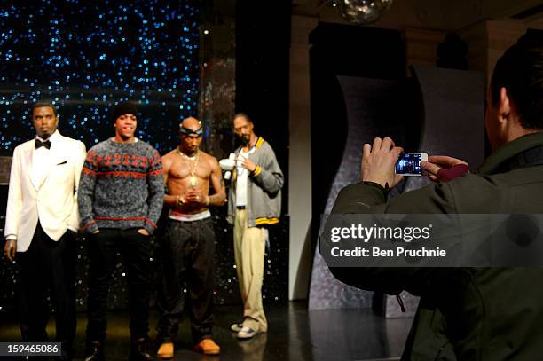 Chip attends a photocall to launch the new wax figures of Rap stars Tupac Shakur, Snoop Dogg, The Notorious B.I.G and P Diddy exhibited together for...