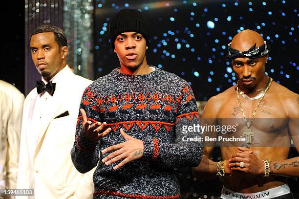 Chip attends a photocall to launch the new wax figures of Rap stars Tupac Shakur, Snoop Dogg, The Notorious B.I.G and P Diddy exhibited together for...