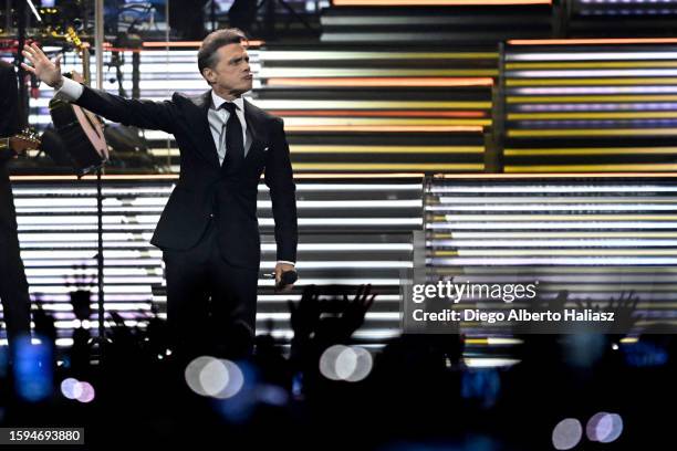 Luis Miguel performs during his sixth sold out show at Movistar Arena on August 12, 2023 in Buenos Aires, Argentina.