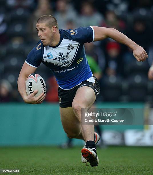Tom Lineham of Hull FC during a pre-season friendly match between Hull FC and Castleford Tigers at The KC Stadium on January 13, 2013 in Hull,...