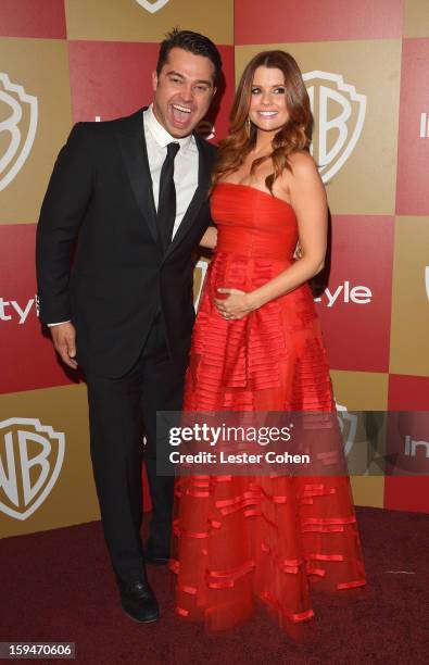 Cleveland Indians outfielder Nick Swisher and wife actress JoAnna Garcia attend the 2013 InStyle and Warner Bros. 70th Annual Golden Globe Awards...